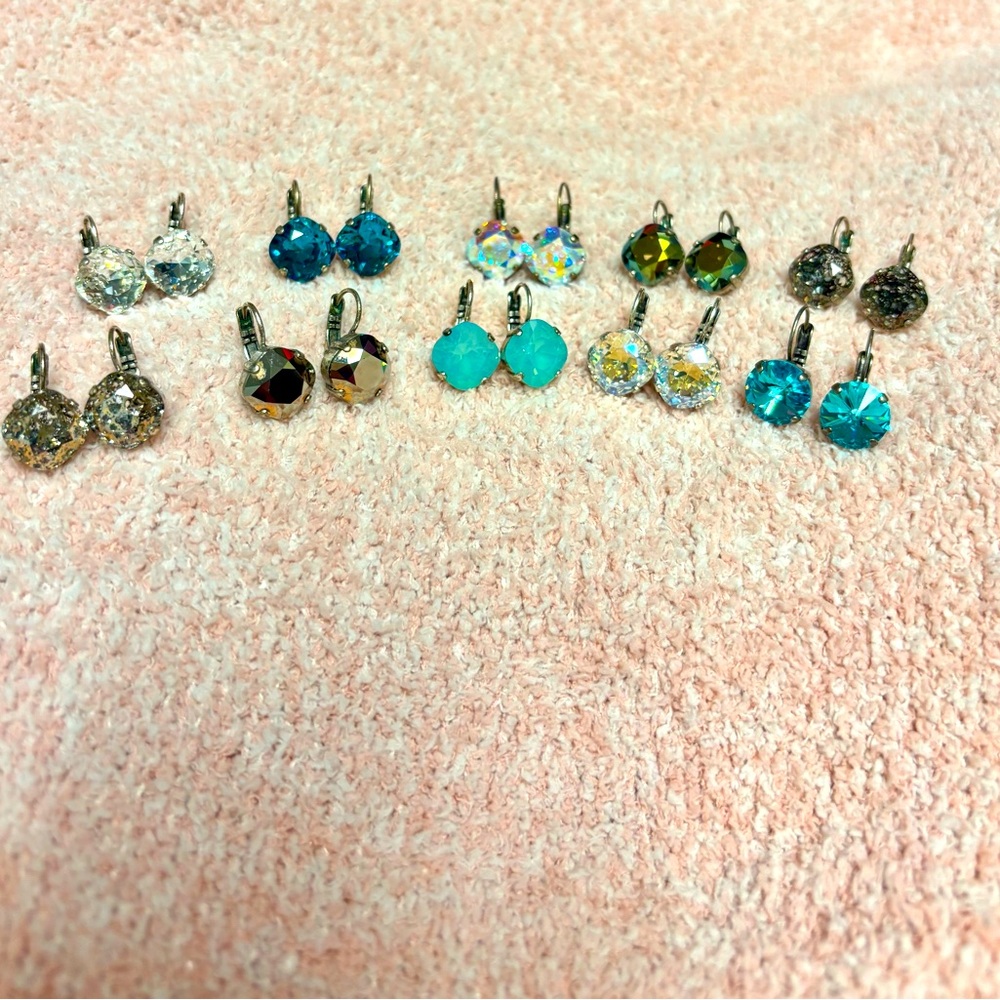 Handmade Swarovski Crystal Drop Earrings Lot